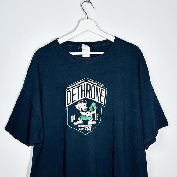 DETHRONE CONOR MCGREGOR UFC FN 46 DUBLIN WALK OUT SHIRT 2XL MMA BJJ BOXING GYM